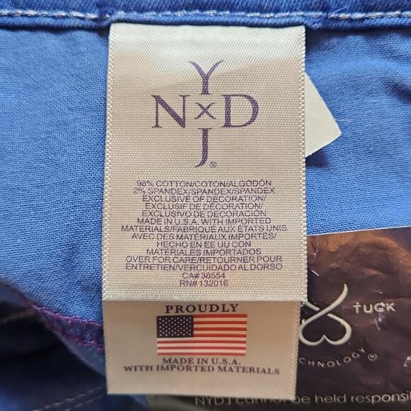 NYDJ Bright Blue Dayla Wide Cuff Capri Jeans Size 10 - Picture 12 of 14